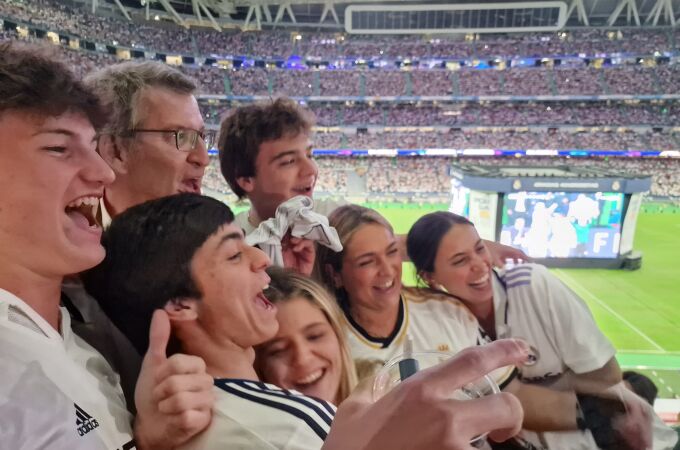 Alberto Núñez Feijóo vio la final de la Champions en el Bernabéu