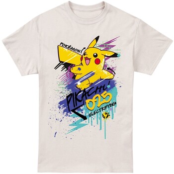 textil Hombre Camisetas manga larga Pokemon 025 Beige