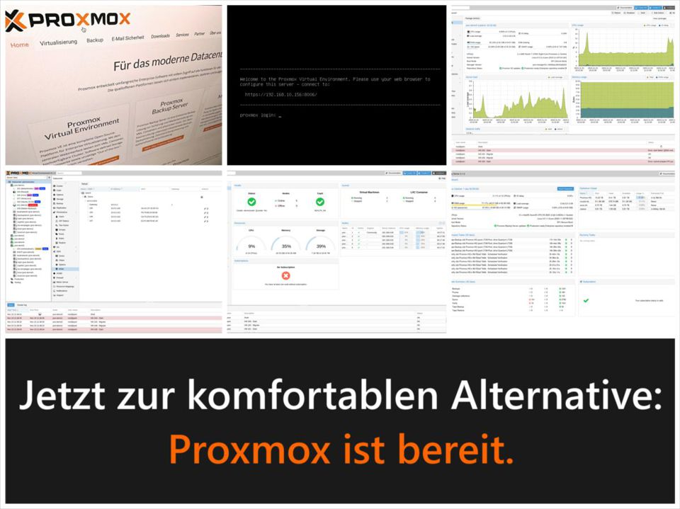 Jetzt zu Proxmox wechseln. ComputerPartner macht das für Sie.