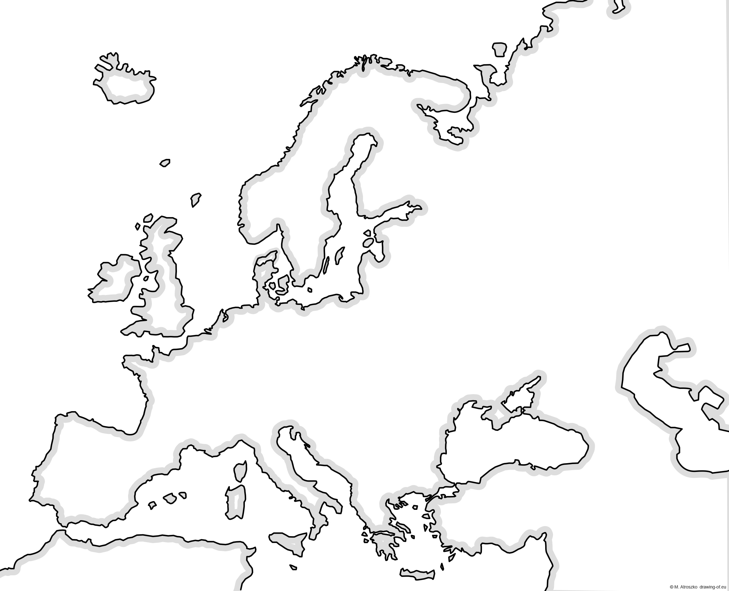 Map of europe for print