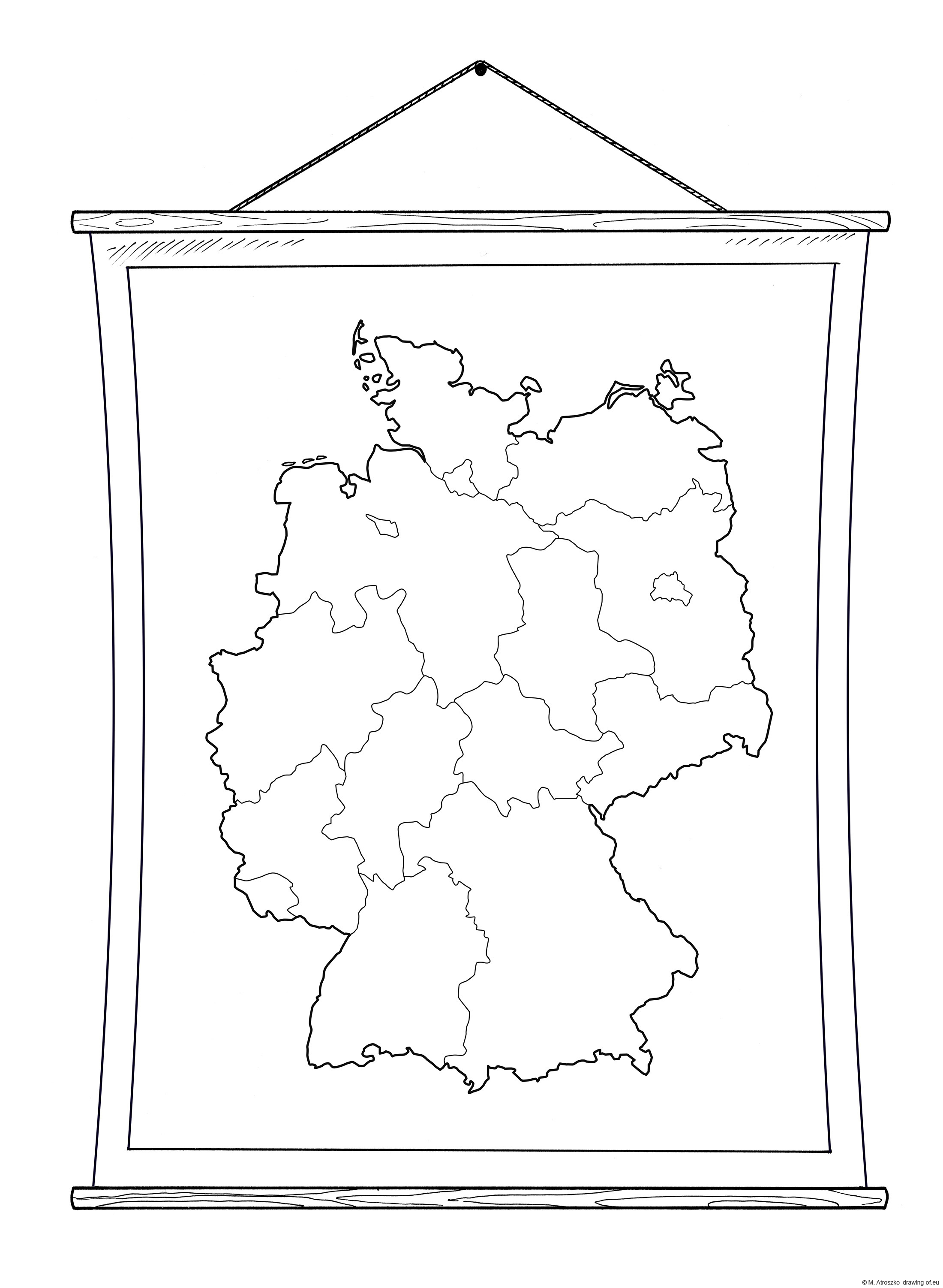 School wall map of Germany