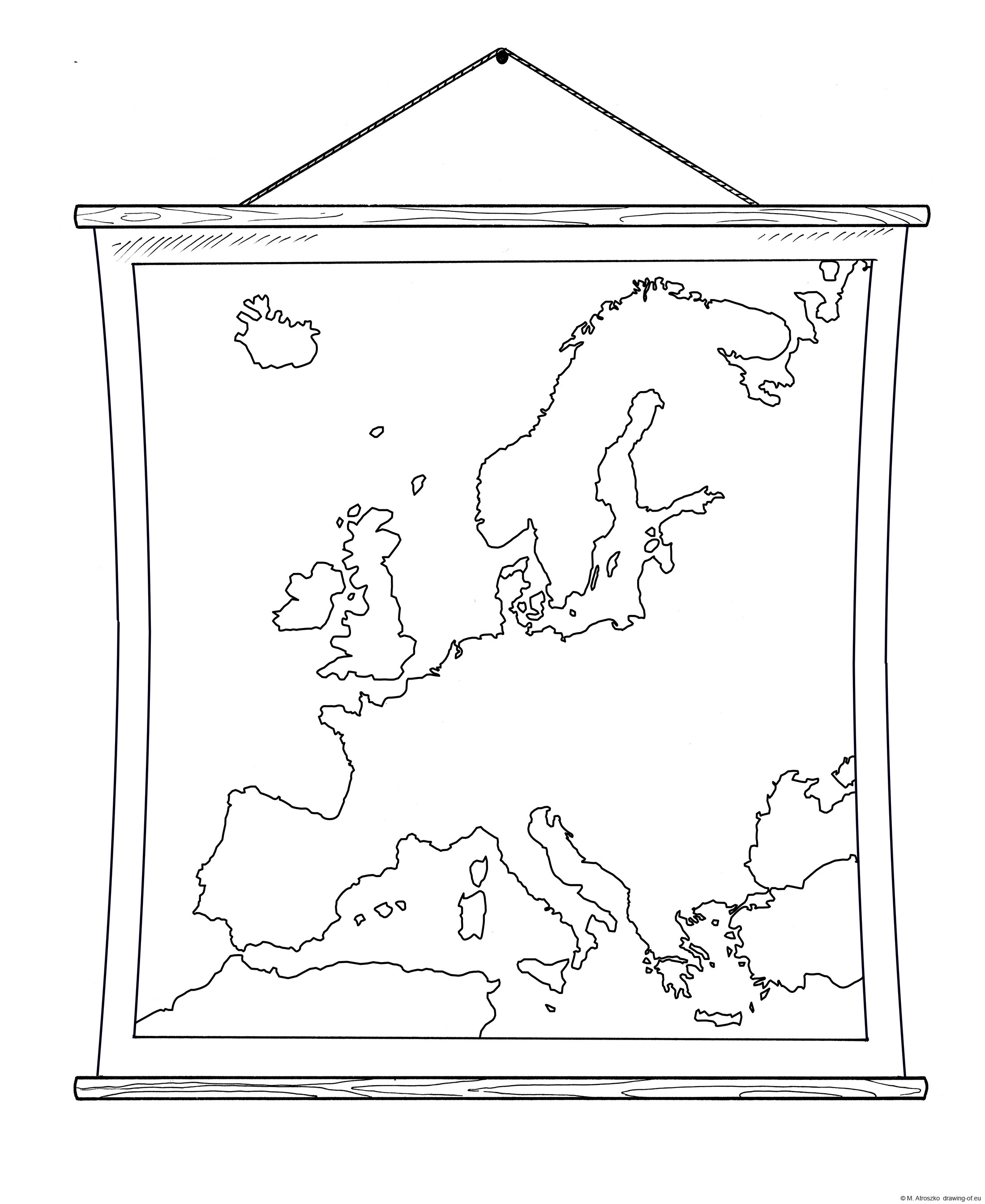 School wall map of Europe