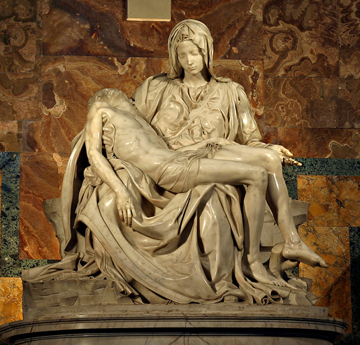 Michelangelo: Pièta, Rooman Pietarinkirkko 1499.