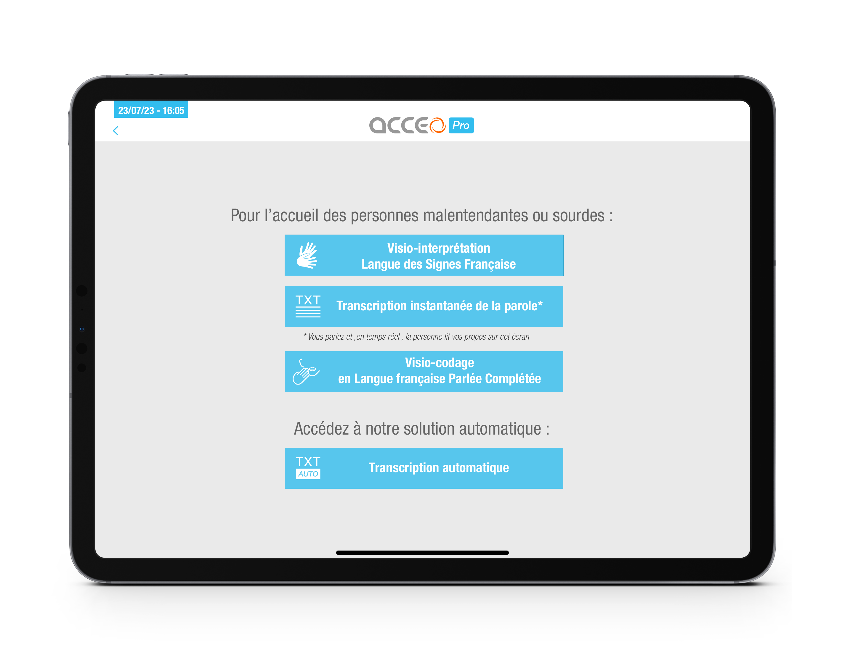 Image de Ipad avec AcceoPro