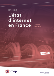 La couverture du tome 3 du rapport annuel de l'Arcep - édition 2023