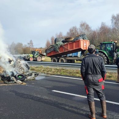 Blocade de l'A,20 dans le Nord Haute-Vienne, le 24 janvier 2024