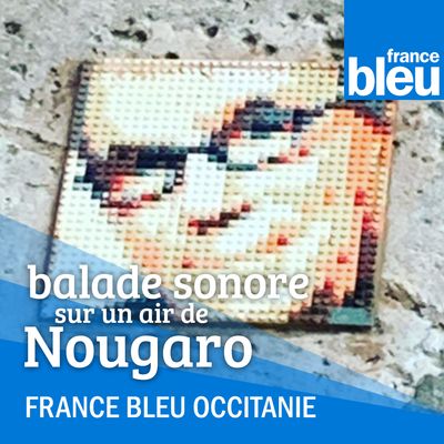 Portrait de Claude Nougaro en briques Lego sous le Pont-Neuf à Toulouse, réalisé par le street-artiste Briks