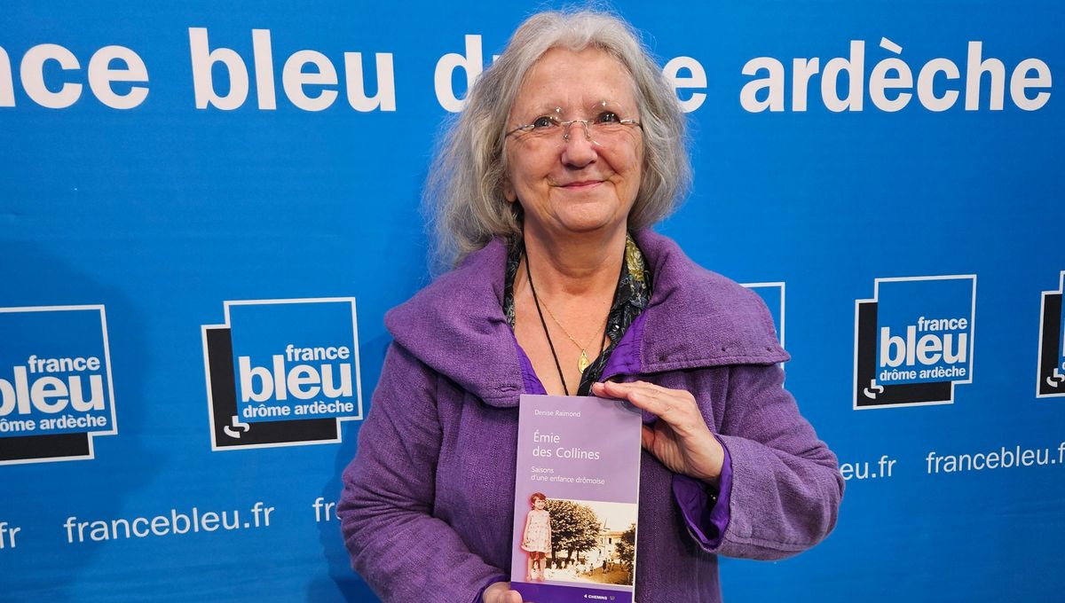 Denise Raimond dans le studio de France Bleu.