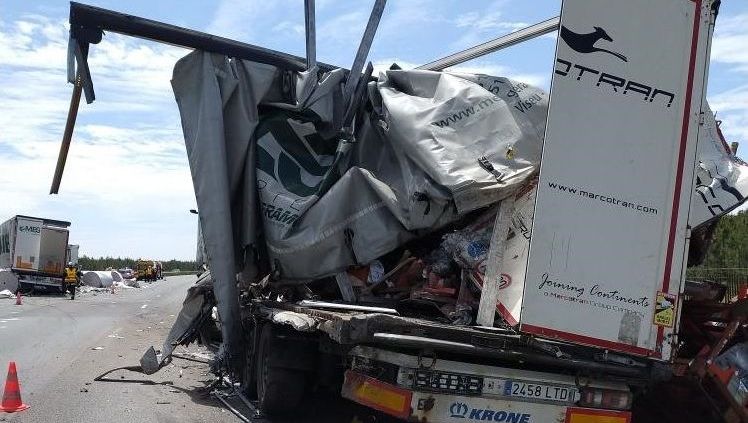 La circulation a été interrompue pendant plusieurs heures après l'accident, sur l'A63, au niveau de Onesse-Laharie (Landes)