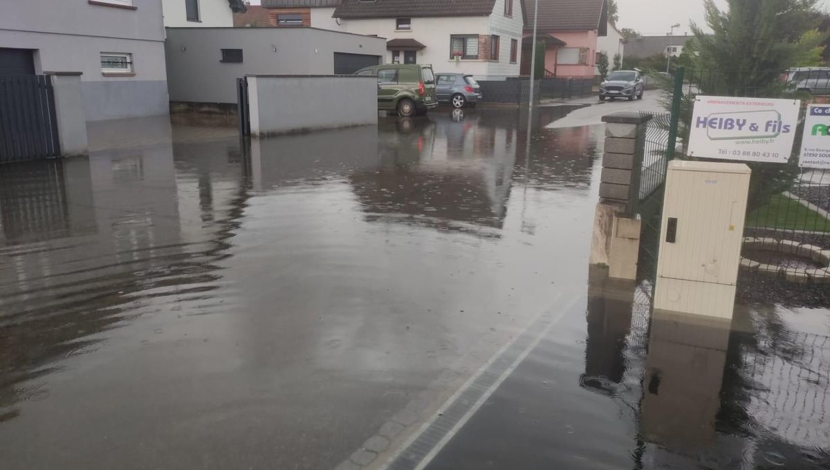 Intempéries et inondations dans la commune de Roeschwoog le 11 Juillet 2024