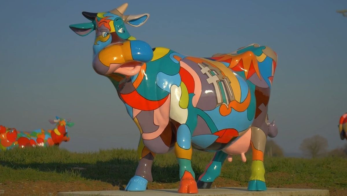 L'une des scupltures installées sur un rond-point de Bouvron.