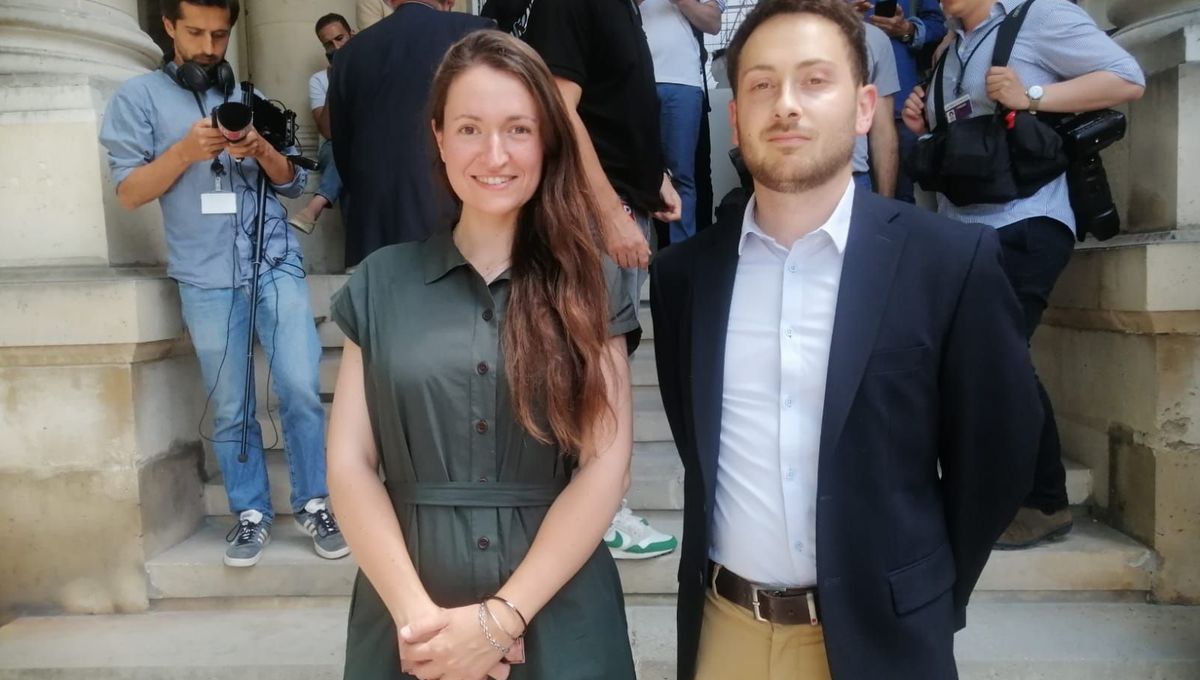 Manon Meunier et Damien Maudet, ce jeudi, à l'Assemblée nationale le jour de l'élection de la présidence.