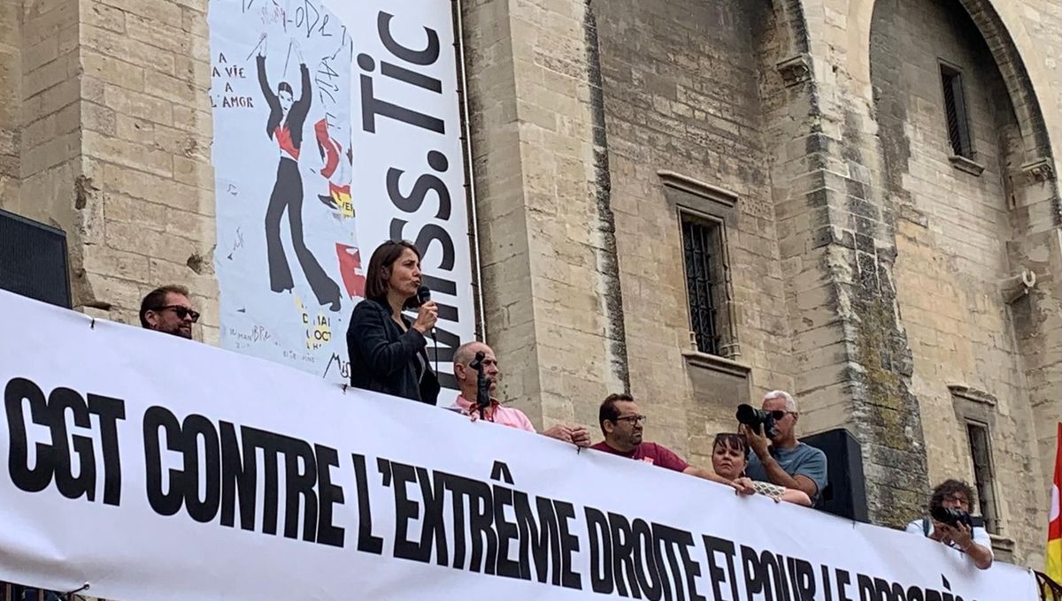 La secrétaire générale de la CGT s'est exprimé devant les manifestants à Avignon