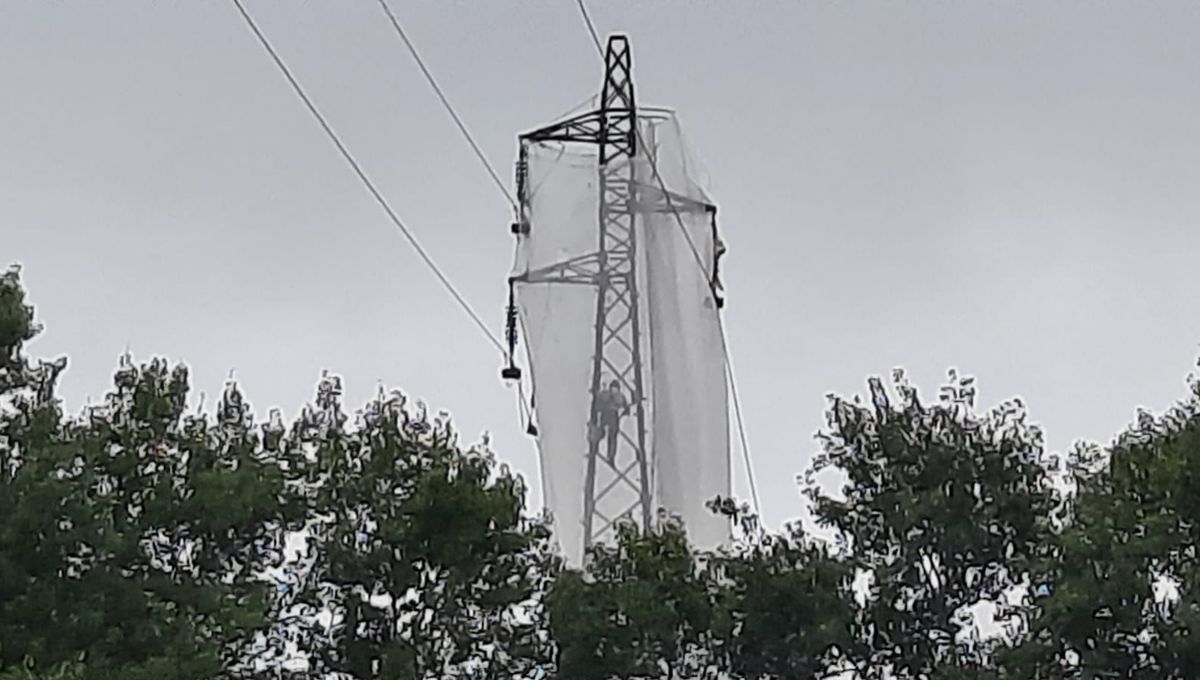 40 pylones vont être repeint au cours du mois d'aout sur la ligne à haute tension entre La Chapelle Saint Aubin et Le Mans