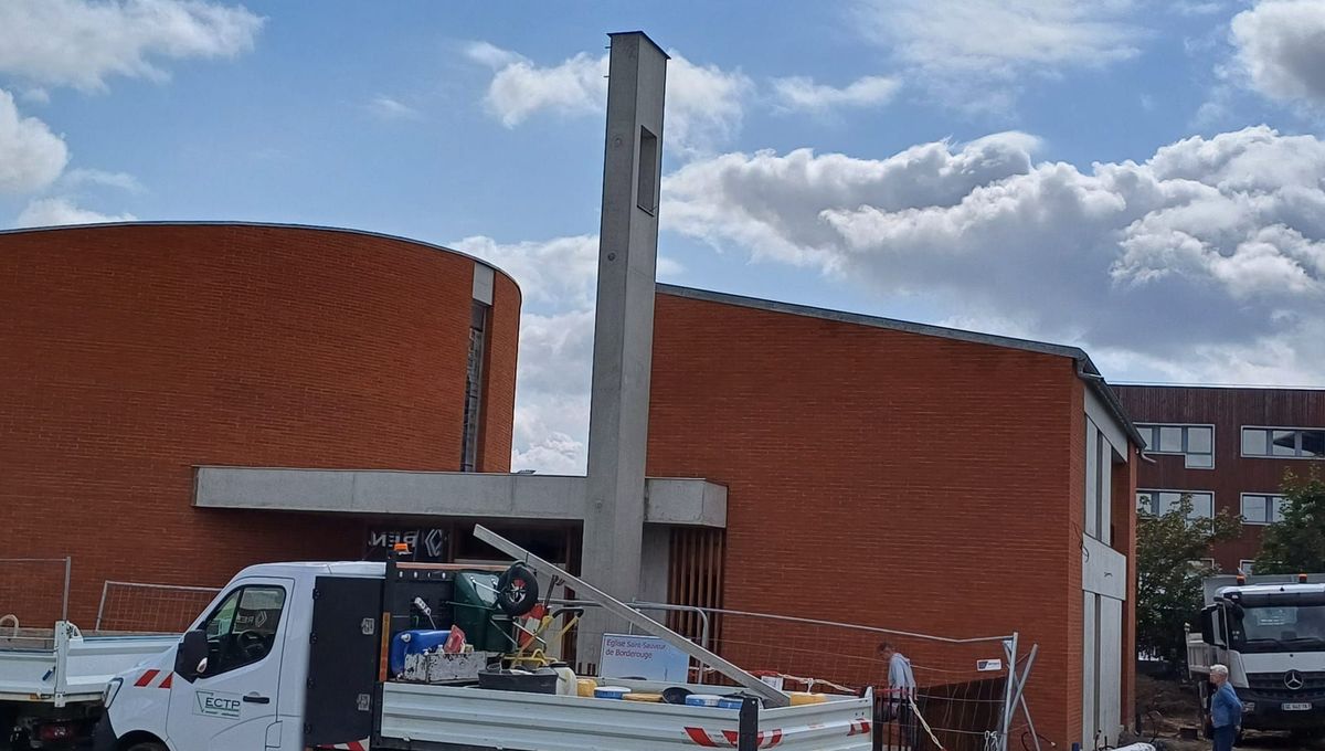 Le chantier de l'église Saint-Sauveur de Borderouge n'est pas tout à fait terminé.