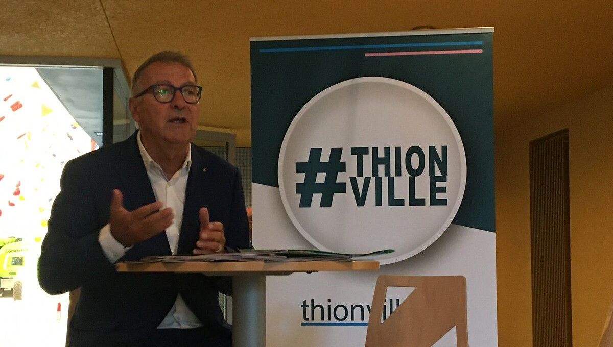 Pierre Cuny, maire de Thionville, lors de sa conférence de presse de rentrée, le 10 septembre 2024.