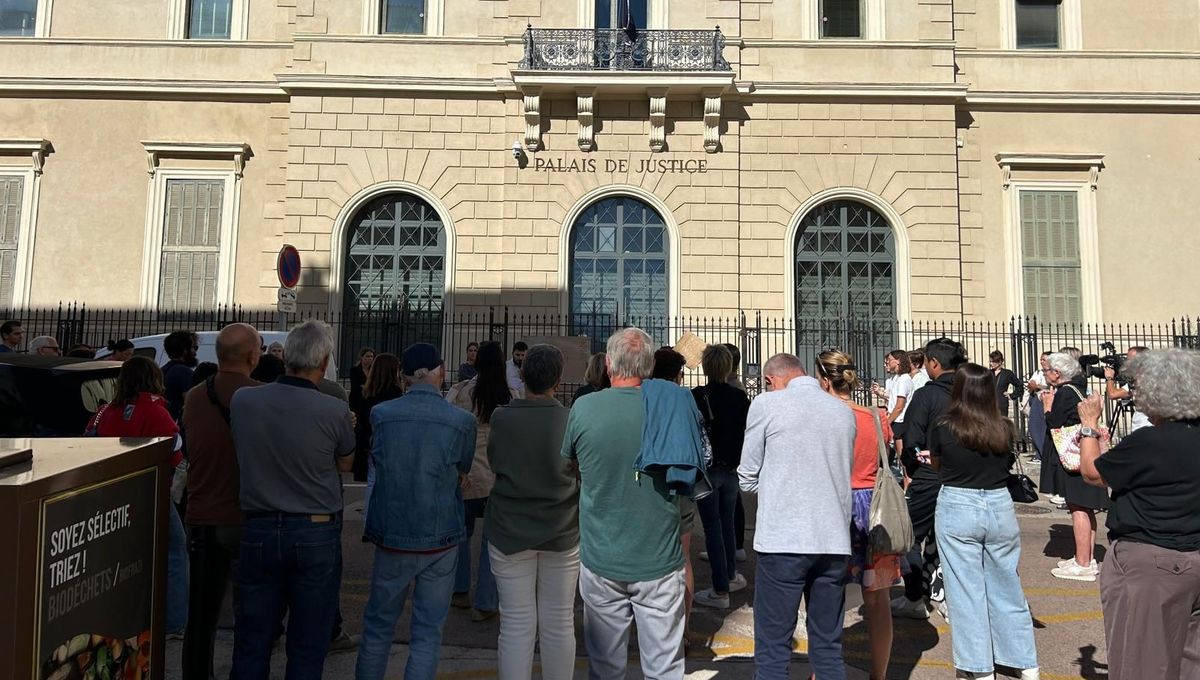 Une cinquantaine de personnes étaient réunies devant le tribunal d'Ajaccio ce samedi matin en soutien à Gisèle Pelicot et à toutes les victimes de viols et de v