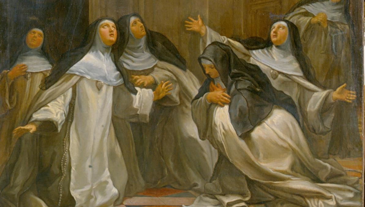 "L'Adoration" de Charles Lamy - Musée de Tours (Religieuses de Notre Dame de Charité du refuge en adoration devant les Sacrés-Coeurs de Jésus et de Marie )