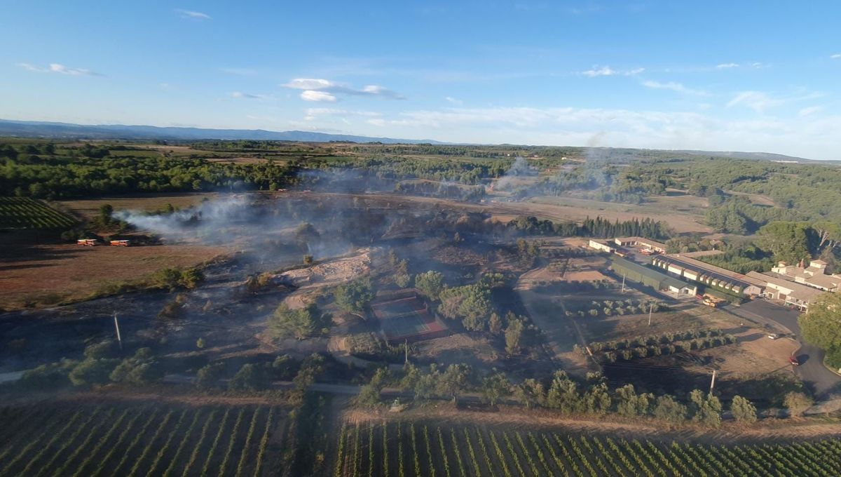 L'incendie à Montagnac au lieu-dit Saint-Martin-de-la-Garrigue