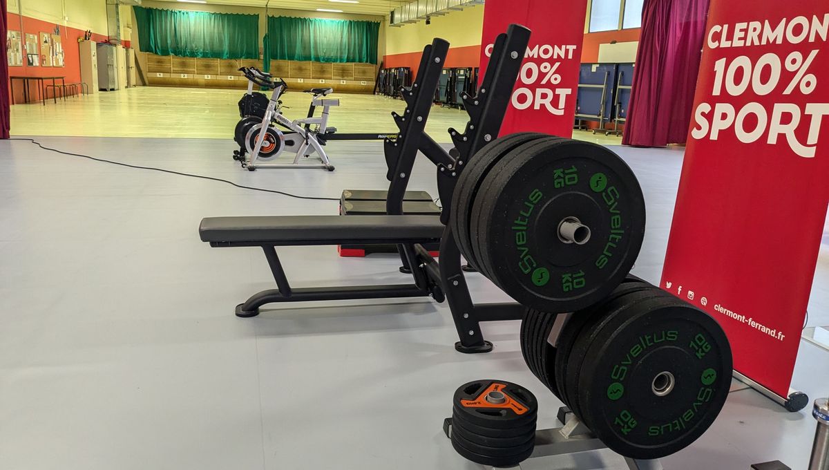 La nouvelle salle de musculation de la maison des sports de Clermont-Ferrand à destination des clubs féminins de handball et de volley-ball.