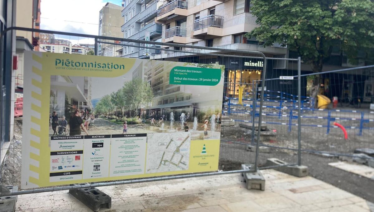 Le vaste chantier de piétonnisation du centre-ville d'Annemasse se poursuit ce lundi avec une nouvelle phase de travaux dans le secteur de la gare