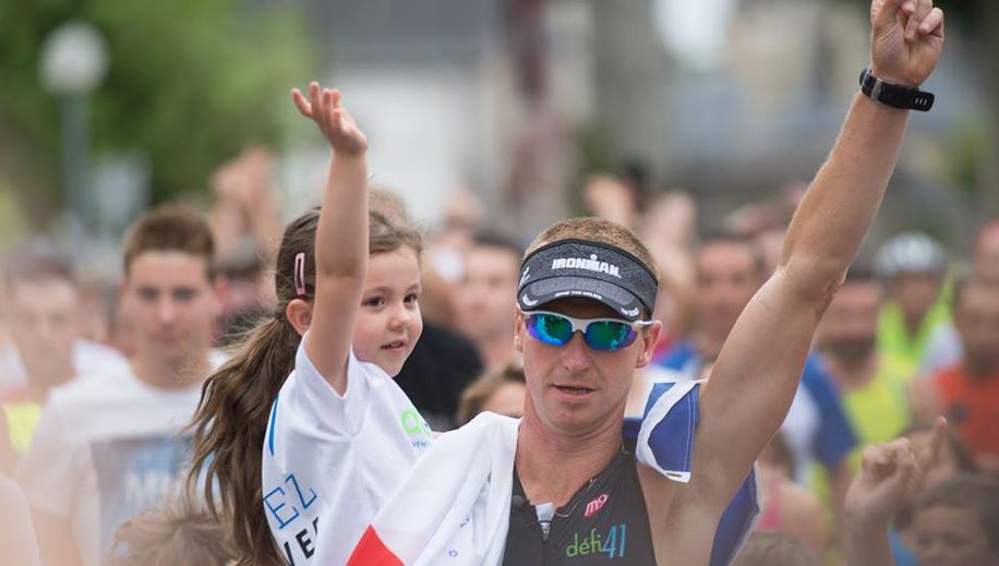 Ludovic Chorgnon lors de son défi de 41 Ironman en 2015