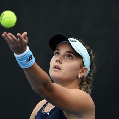 Clara Burel à l'Open de Melbourne, en janvier 2019