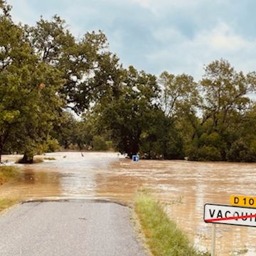 Vacquières après l'orage de ce mardi matin 