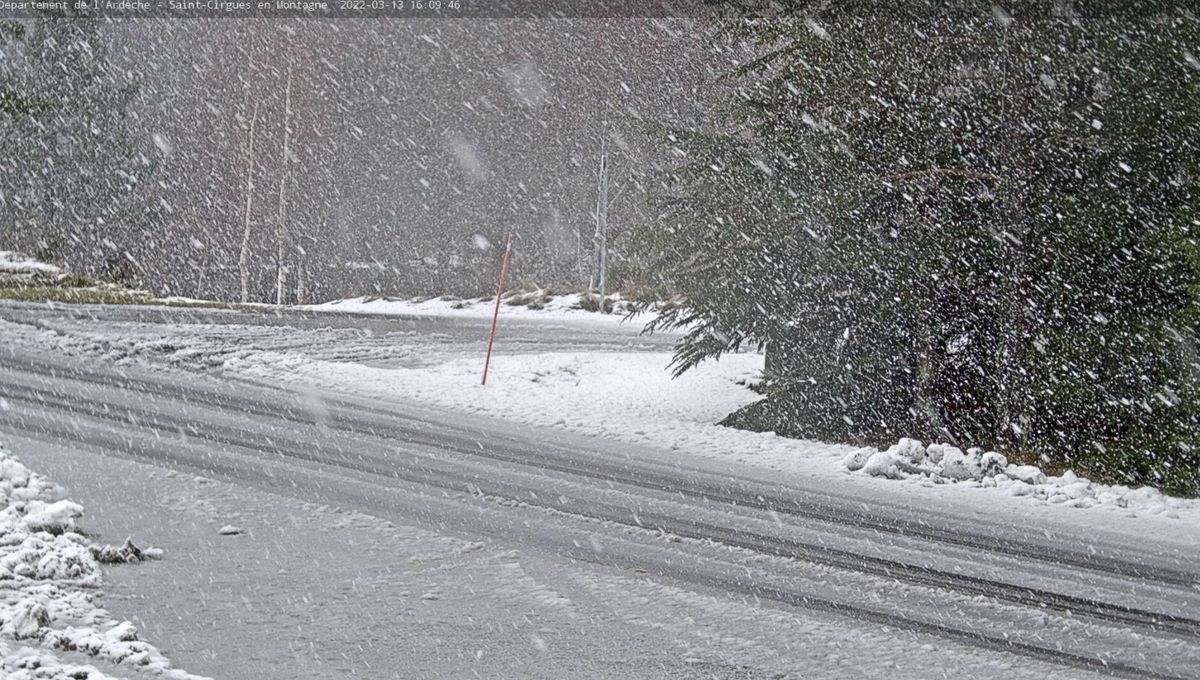 Capture d'écran de la webcam du Département située à Saint-Cirgues-en-Montagne (Ardèche) ce dimanche à 16h