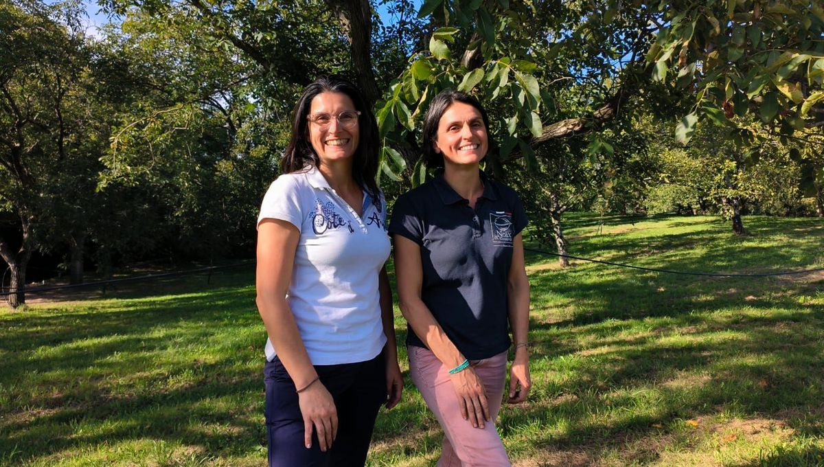 Marie-Lise et Sabine Matras productrices de noix de Grenoble AOP à Beauregard-Baret dans la Drôme