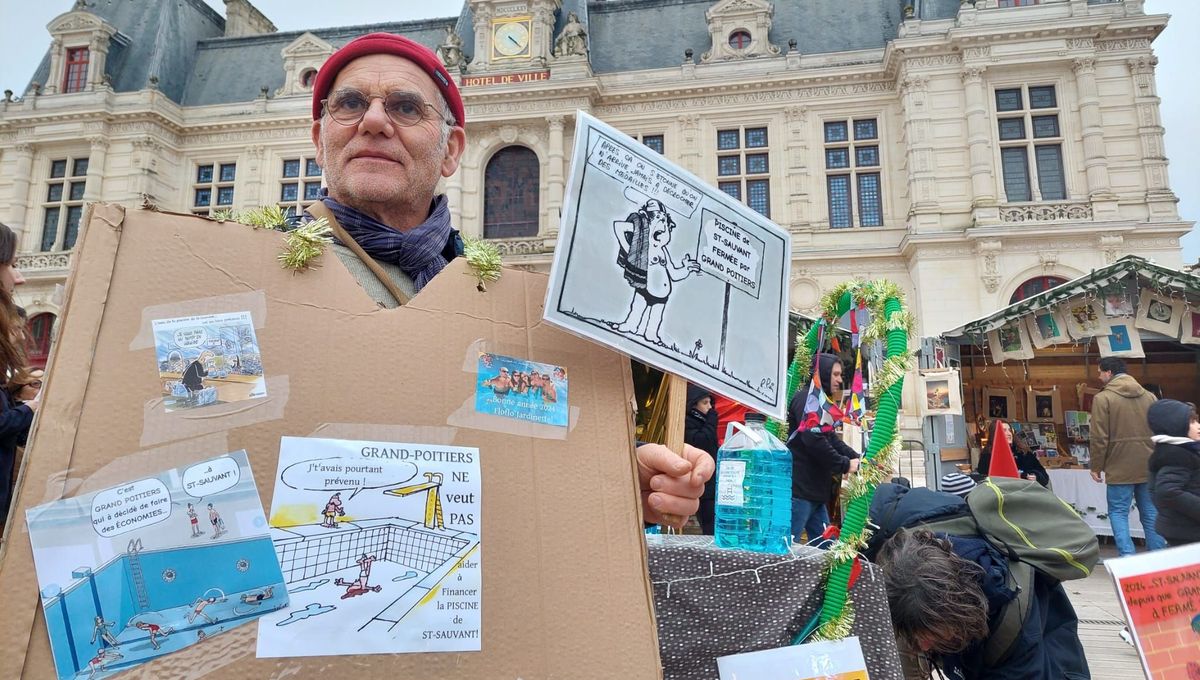 Manifestation à Poitiers pour sauver la piscine de Saint-Sauvant