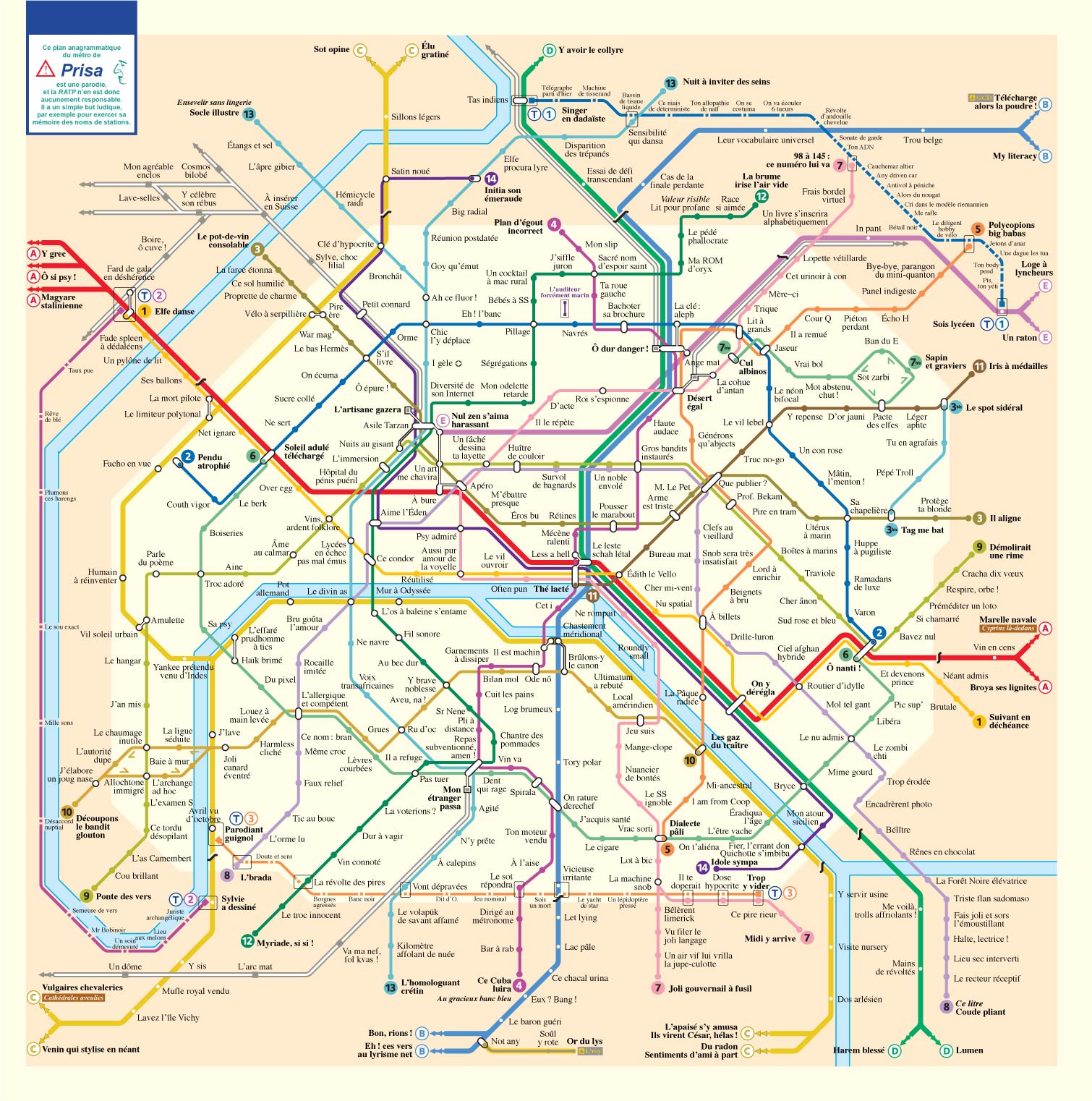 Métro parisien anagrammatisé