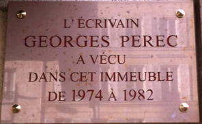 Plaque Georges Perec, 13 rue Linné, Paris 5e