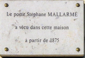 Plaque Stéphane Mallarmé, 89 rue de Rome, Paris 17e