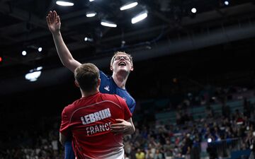 Alexis et Félix Lebrun ont fait un passage remarqué au club France vendredi soir. AFP/Wang Zhao