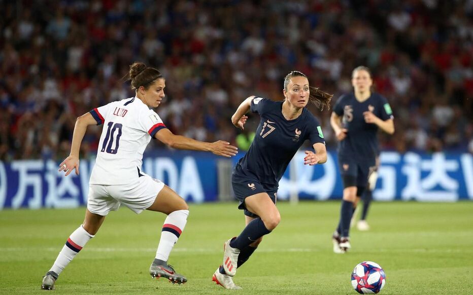  Parc des Princes (Paris XVIe), 28 juin 2019. Gaëtane Thiney et les Bleues ont été éliminées de leur Mondial par les futures championnes américaines.