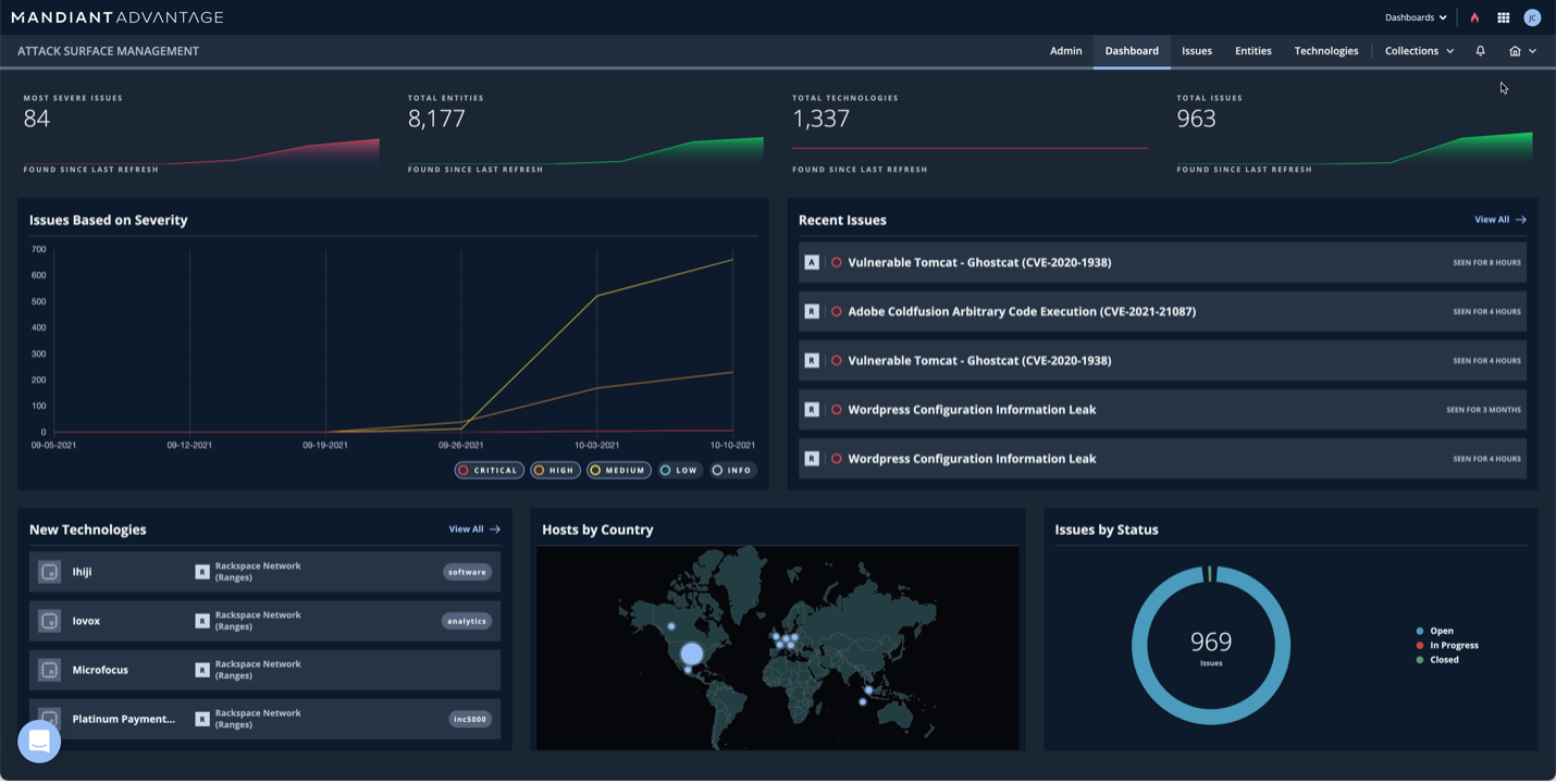 Attack Surface Management platform screenshot