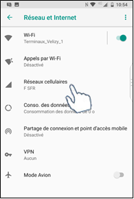 Clique sur « Réseaux cellulaires »