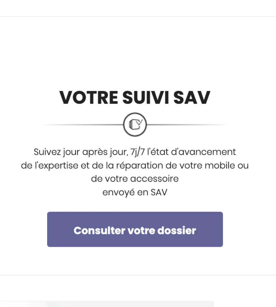 Consulter votre dossier SAV