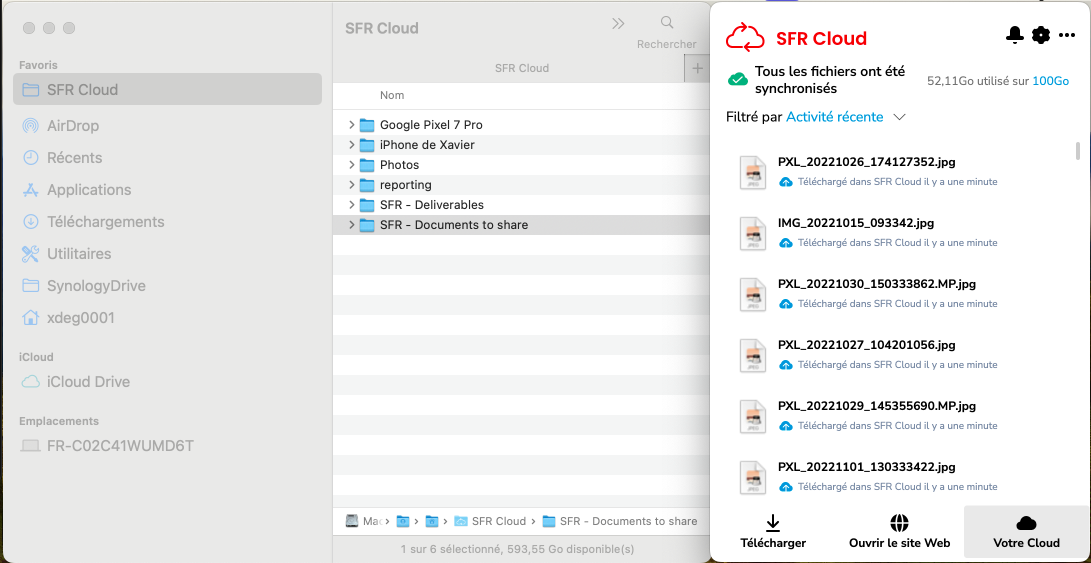 répertoire SFR Cloud