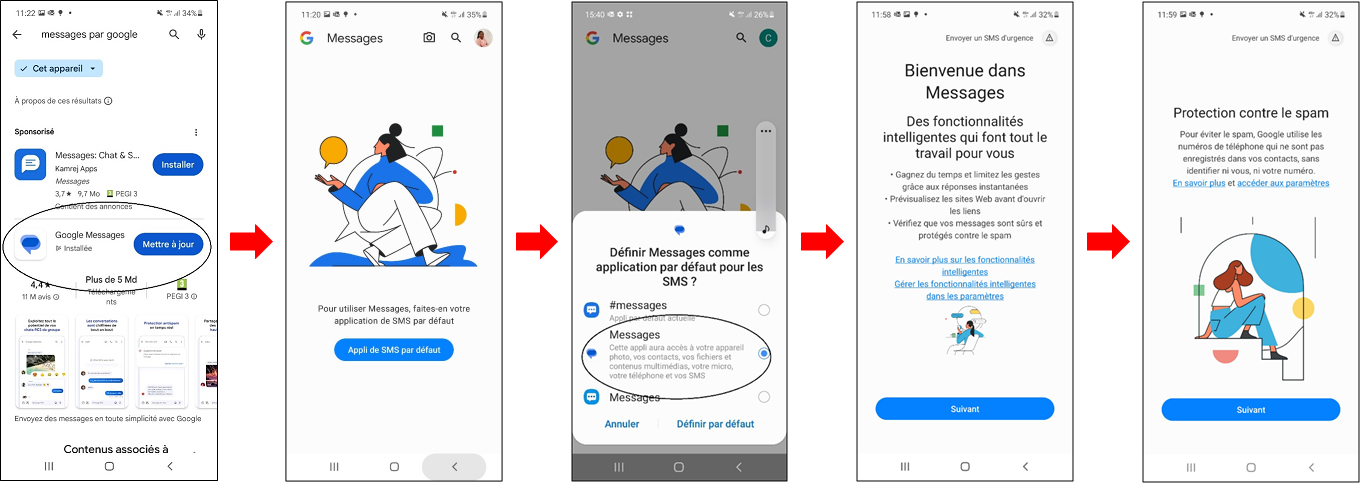 visuel présentant le parcours pour télécharger l