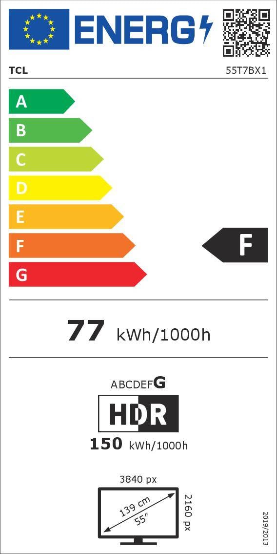 TV LED 4K 139 cm TCL QLED HDR Pro 55" - 55T7B