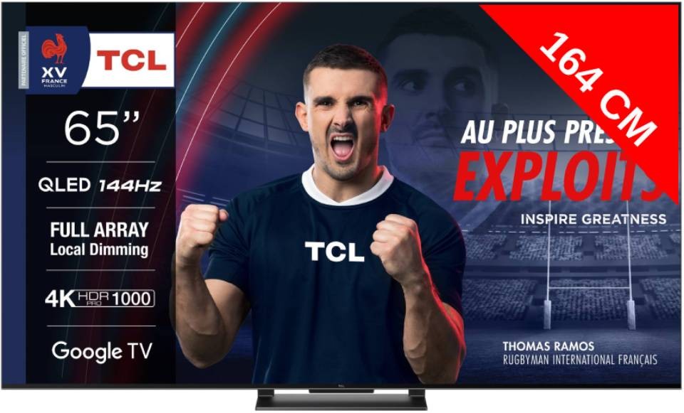 TV QLED 4K 164 cm TCL 144 Hz Dolby Atmos 65" 65QLED870