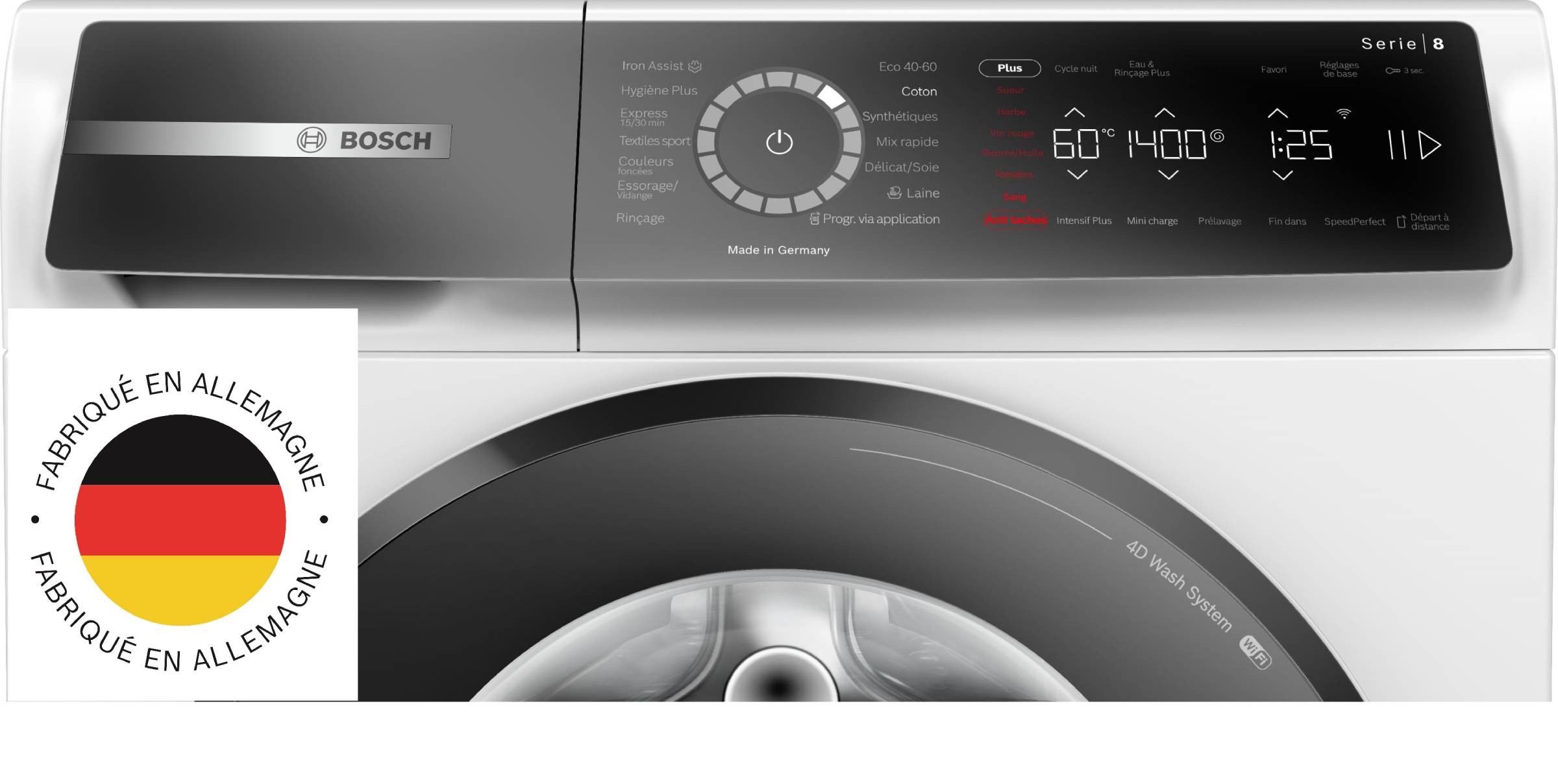 Lave linge Frontal BOSCH Série 8 1400 trs/min 9kg - WGB24400FR