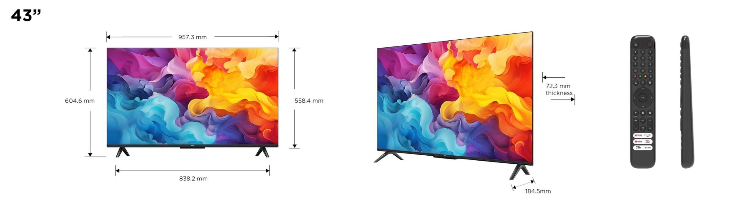 TV LED 4K 108 cm TCL HDR Google TV 43" - 43V6B