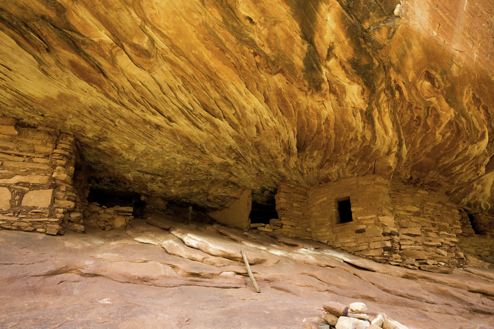 Shades of orange and brown rocks at cliff dwellings.