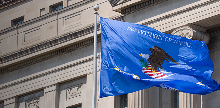 DOJ Building and Flag