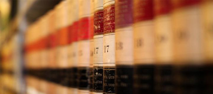 Library shelf of books