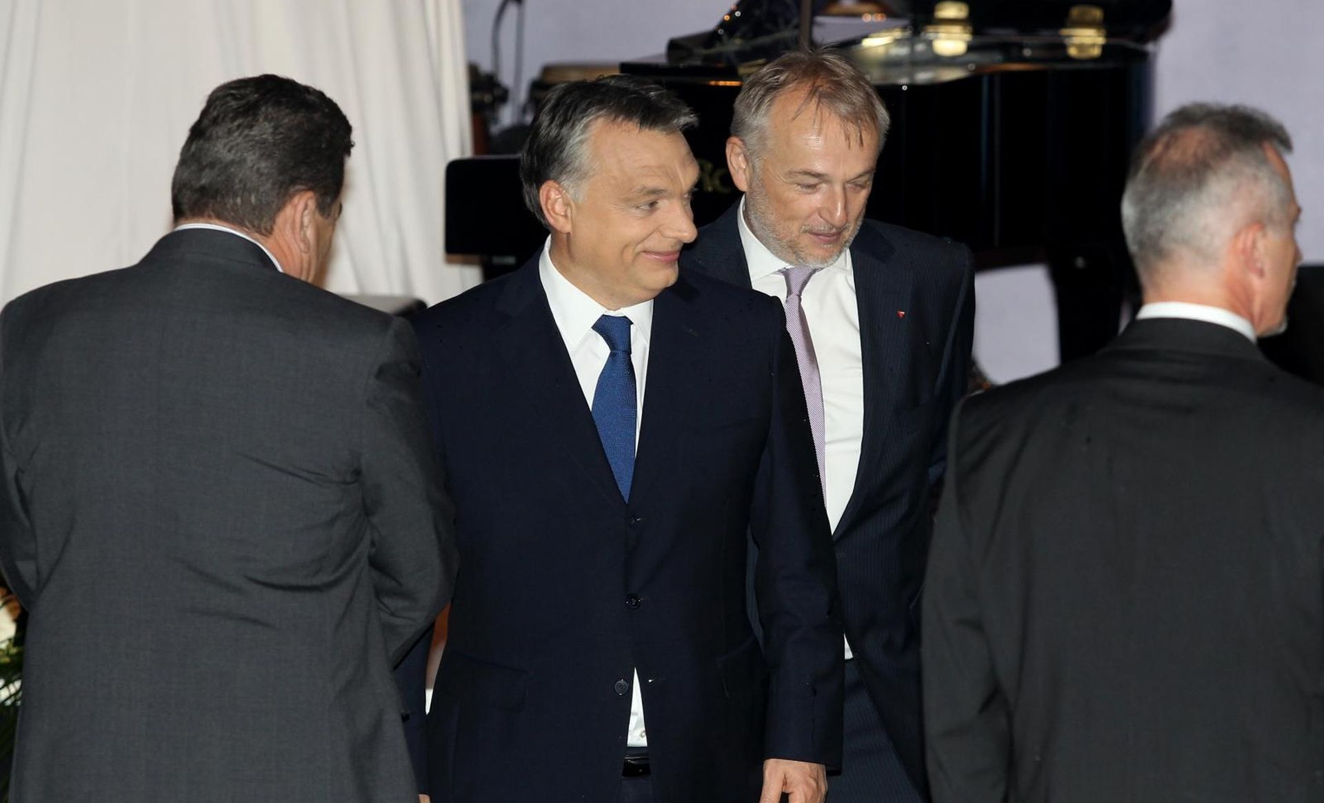 15.10.2013. Tiszaujvaros, Madjarska - Madjarski premijer Viktor Orban i predsjednik Uprave MOL-a Zsoltan Hernadi, za kojim je raspisana Interpolova tjeralica, otvorili su novi pogon butadiena u tvornici Tiszai Vegyi Kombinat. 
Photo: Boris Scitar/Vecernji list/PIXSELL