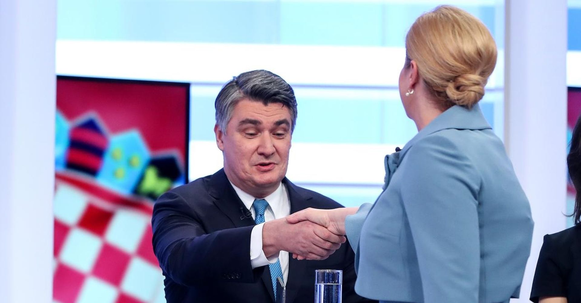 17.12.2019., Zagreb - Suceljavanje svih 11 predsjednickih kandidata na HRTu. Kolinda Grabar Kitarovic, Zoran Milanovic, Mislav Kolakusic, Miroslav Skoro, Ivan Pernar, Katarina Peovic, Anto Djapic, Dejan Kovac, Nedjeljko Babic, Dalija Oreskovic i Dario Jurican.
Photo: Igor Kralj/PIXSELL